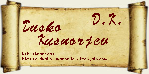 Duško Kušnorjev vizit kartica